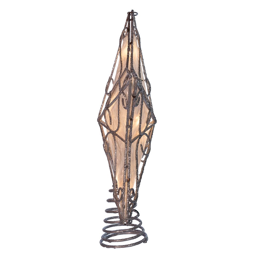 Kurt Adler UL 10-Light Trimmed Capiz inspired Star Treetop